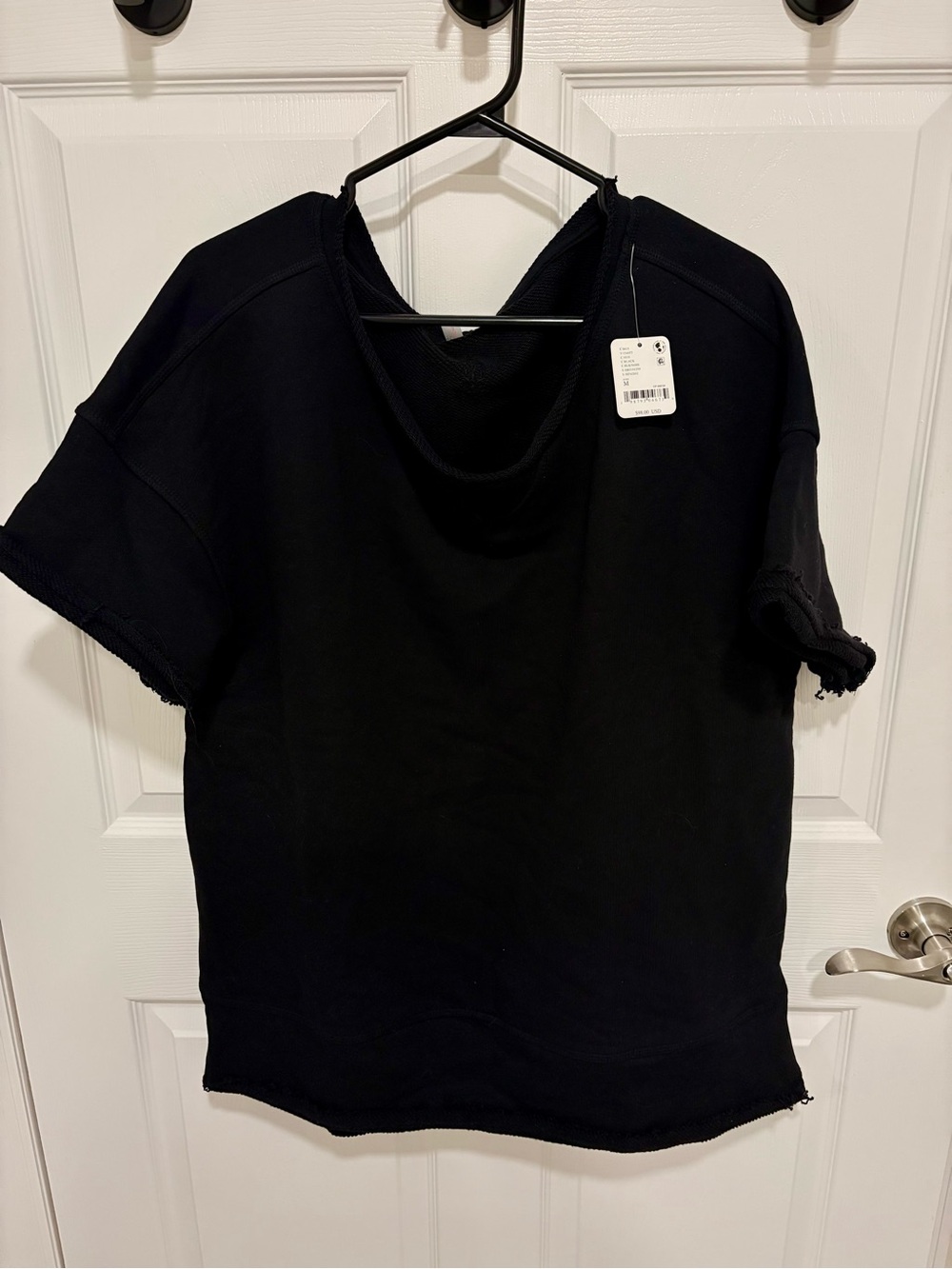 Free people Black Short-Sleeve Sweatshirt Top - Women